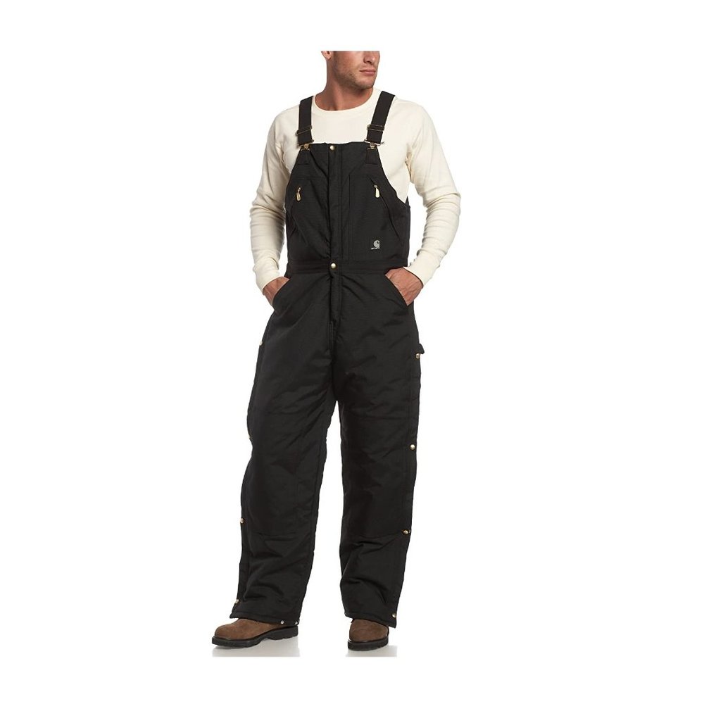 NWT Carhartt Men Yukon Arctic Quilt Lined Zip 2 Waist Bib Black 42x34 $350 3D100